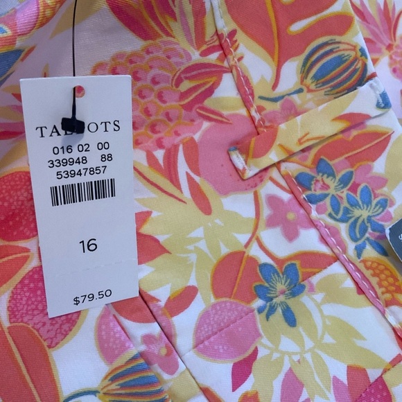 TALBOTS PERFECT CROP PANTS - CURVY FIT - FRUIT & FLOWERS SZ 16 - Picture 7 of 7
